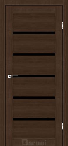 Дверь межкомнатная Darumi Tina Дуб честнат (900*2000) стекло черное