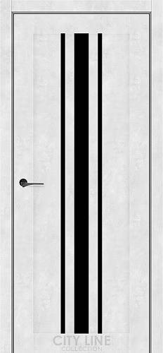 Дверне полотно ARABELA City Line (700 х 2000, Бетон Сніжний, Чорне скло)