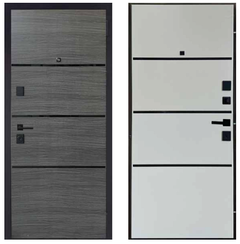 Двери Входные Магда тип 2 модель MG 288 Венге горизонт Серый/Шелл гориз 528,1 860, 960 (квартира)