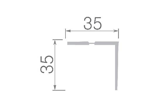 П19-01 Поріг Оміс (35 * 35мм) кутовий срібло (1800мм)