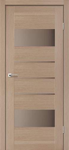 Дверь межкомнатная Leador Arona дуб мокко (800*2000) sincrolam, стекло сатин бронза