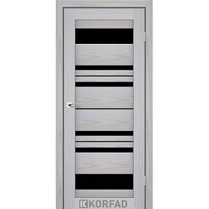 Двери Korfad Florence FL-04 РР серая мадрина 800*2000 стекло черное