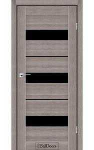 Дверне полотно MEXICO StilDoors Трюфель (800*2000) ПВХ, стекло черное  (СК)