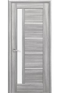 Дверне полотно Новий стиль Грета бук пепельный (600*2000) ПВХ De Luxe стекло сатин