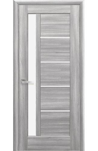 Дверне полотно Новий стиль Грета бук пепельный (600*2000) ПВХ De Luxe стекло сатин