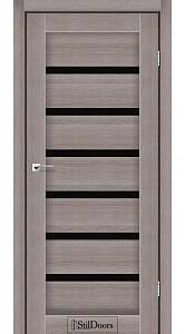 Дверне полотно FLORIDA StilDoors Трюфель (800*2000) ПВХ, стекло черное (СК)