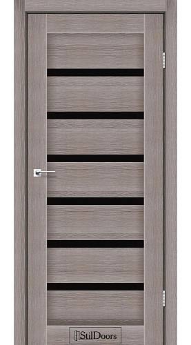 Дверне полотно FLORIDA StilDoors Трюфель (800*2000) ПВХ, стекло черное (СК)