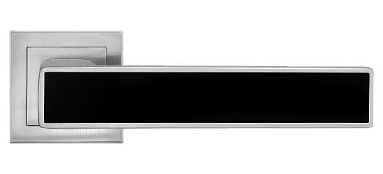 Ручка дверная MVM А-2015 MC+BLACK матовый хром с черной вставкой