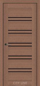 Дверне полотно FOXTON City Line (800 х 2000, Дуб Бронзовий, Чорне скло)