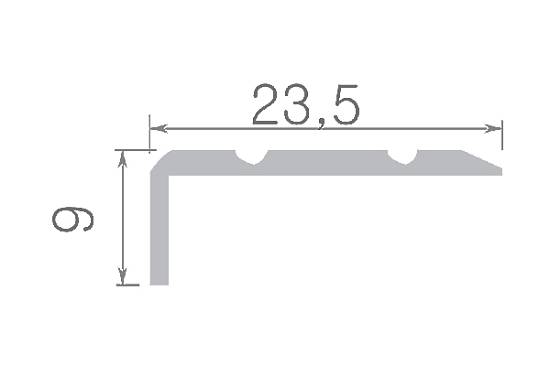 О-316-08 Порог Омис (23,5*9мм) лестничный рифленый махагон (1800)