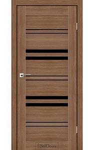 Дверне полотно SLOVENIA StilDoors Итальянский орех (800*2000) ПВХ, стекло черное