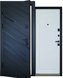 Двері вхідні Abwehr (Megapolis) Rain (516/517) 860/960х2050 (Черн шагрень/білий мат)850 права