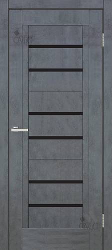 Дверь Омис Ричмонд BG  Цемент темный (800*2000) ПВХ, черное стекло