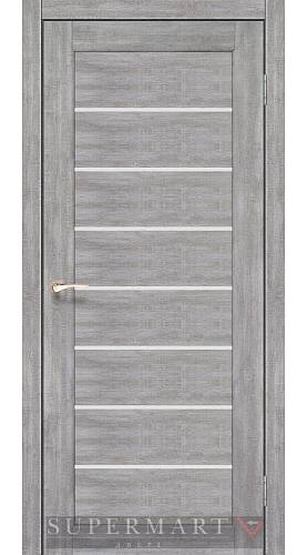 Двері Korfad Delux Piano PND-01 Попелясто-білий 0,80х2 скло сатин