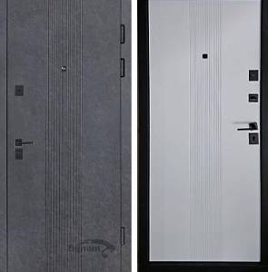 Двері вхідні Artiz Тип 14 Модель 251 Мрамор темний/Біла шагрень 850 праві  МДФ/МДФ