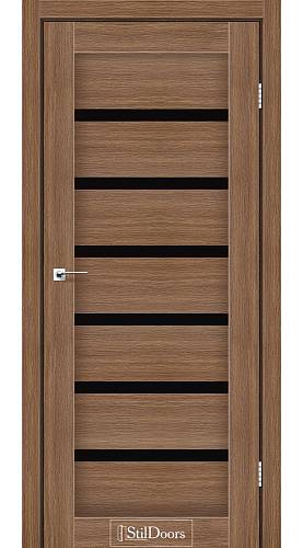 Дверне полотно FLORIDA StilDoors Итальянский орех (800*2000) ПВХ, стекло черное