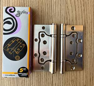 Петля Safita универсальная (бабочка) матовий хром 100*75*2BB (3 мм.) (2 петли в 1уп) MSC  ( до 40 кг на 2 завіси)