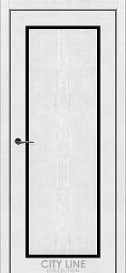 Дверне полотно INDIGO City Line (800 х 2000, Рустік Авіньйон Білий, Чорне скло)