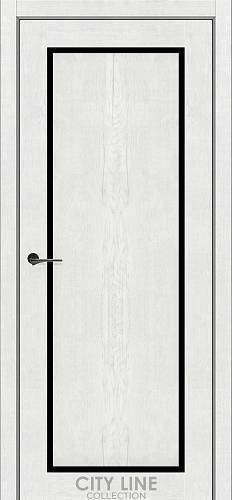 Дверне полотно INDIGO City Line (800 х 2000, Рустік Авіньйон Білий, Чорне скло)