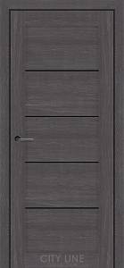 Дверне полотно BELTON City Line (800 х 2000, Дуб Шато, Чорне скло)