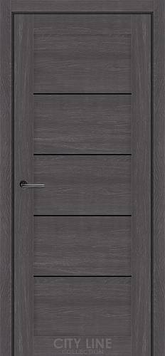 Дверне полотно BELTON City Line (800 х 2000, Дуб Шато, Чорне скло)