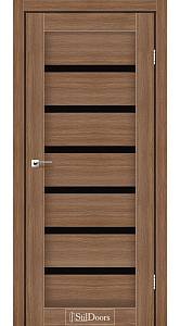 Дверне полотно FLORIDA StilDoors Итальянский орех (800*2000) ПВХ, стекло черное