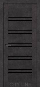 Дверне полотно TERENZA City Line Express онікс сірий/бетон чикаго скло чорне 800*2000