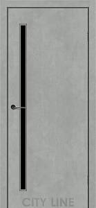 TWISTER City Line Express (900 х 2000, Бетон Чикаго, Чорне скло, Звичайна кромка)