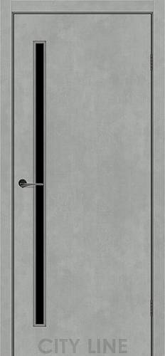 TWISTER City Line Express (900 х 2000, Бетон Чикаго, Чорне скло, Звичайна кромка)