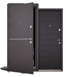 Двері вхідні уличн Abwer (Defender) Solid(76/86) 860/960х2050 ( RAL 8019/венге)