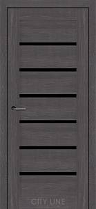 Дверне полотно FORSAN City Line (800 х 2000, Дуб Шато, Чорне скло)