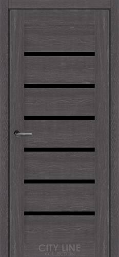 Дверне полотно FORSAN City Line (800 х 2000, Дуб Шато, Чорне скло)
