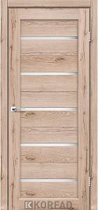 Двери Korfad Porto РR-02 дуб тобакко  0,80х2 стекло сатин белый