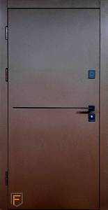 Двері вхідні Форт Нокс Краффт матовый коричневий 8019/дуб шале корица молдинг 850 х 2030 вулиця