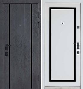 Двері Вхідні Булат Термо Олімп(квадро)Mottura мод.575/568 Оксид чорний/Білий матовий 950ліва СЧ