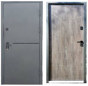 Двері вхідні Artiz Тип 4 Графит/Дуб шато 850мм праві Метал/МДФ