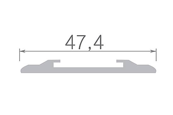 599-01 Поріг Оміс (47,4мм) срібло з гумовою вставкою (2000мм)