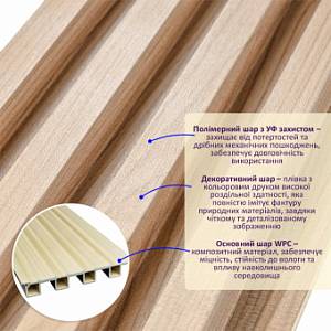 Рейка декоративная WPC стеновая вишня 3000х160х23мм (D) SW-00001857