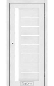 Дверне полотно LONDON StilDoors Белое дерево (800*2000) ПВХ, стекло сатин (СК)
