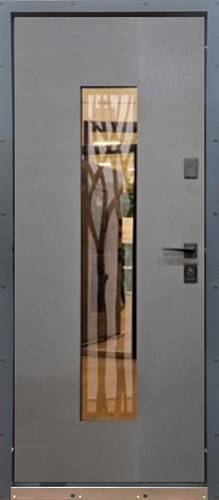 Двері вхідні Форт Нокс Крафт Термо Матовый сірий7024 + стеклопакет с ковкой/ Матовый сірий 7024 вулиця (метал/метал)