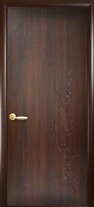 Дверне полотно Новий стиль Сакура каштан (900*2000) ПВХ De Luxe глухая termopack UM