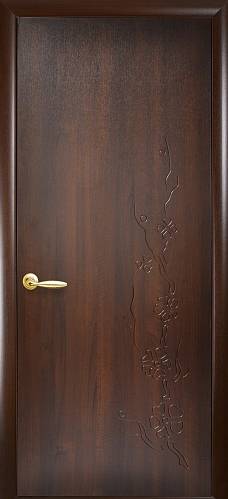 Дверне полотно Новий стиль Сакура каштан (900*2000) ПВХ De Luxe глухая termopack UM