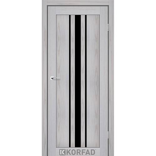 Двери Korfad Florence FL-03 РР серая мадрина 800*2000 стекло черное