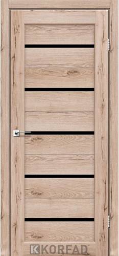Двери Korfad Porto РR-02 дуб тобакко  0,80х2 стекло черное