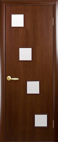 Дверне полотно Новий стиль Ронда орех (700*2000) финиш бумага стекло с рис. Р1