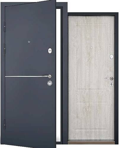 Двері вхідні уличн Abwer (Defender) Solid(76/86) 860х2050права ( RAL 7021/Антрацит)