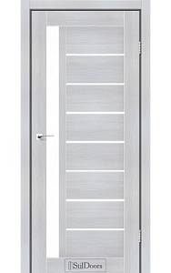 Дверне полотно LONDON StilDoors Кремовое дерево (800*2000) ПВХ, стекло сатин (СК)