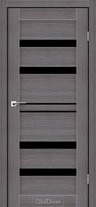 Дверне полотно CUBA StilDoors Дрим вуд (800*2000) ПВХ, скло черное