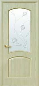 Дверне полотно Новий стиль Антре ясень (700*2000) ПВХ De Luxe стекло с рис. Р2