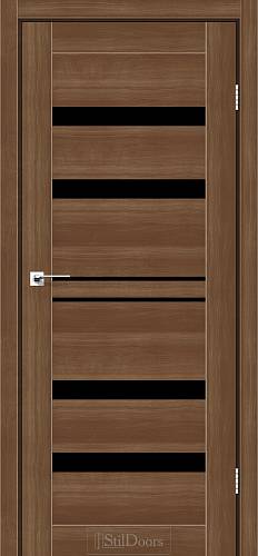 Дверне полотно CUBA StilDoors Iталійський Горіх  (600*2000) ПВХ, скло сатин